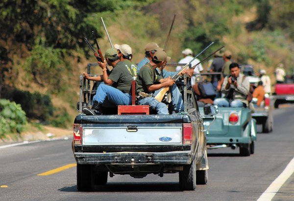 Autodefensas members in Guerrero, Mexico